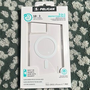 iPhone 14 Pro Max Clear Case Pelican Protection Pack + Lens & Screen Protector